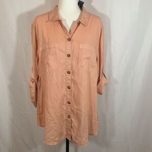 Love & Legend Pink Button Down Top/Blouse NWT